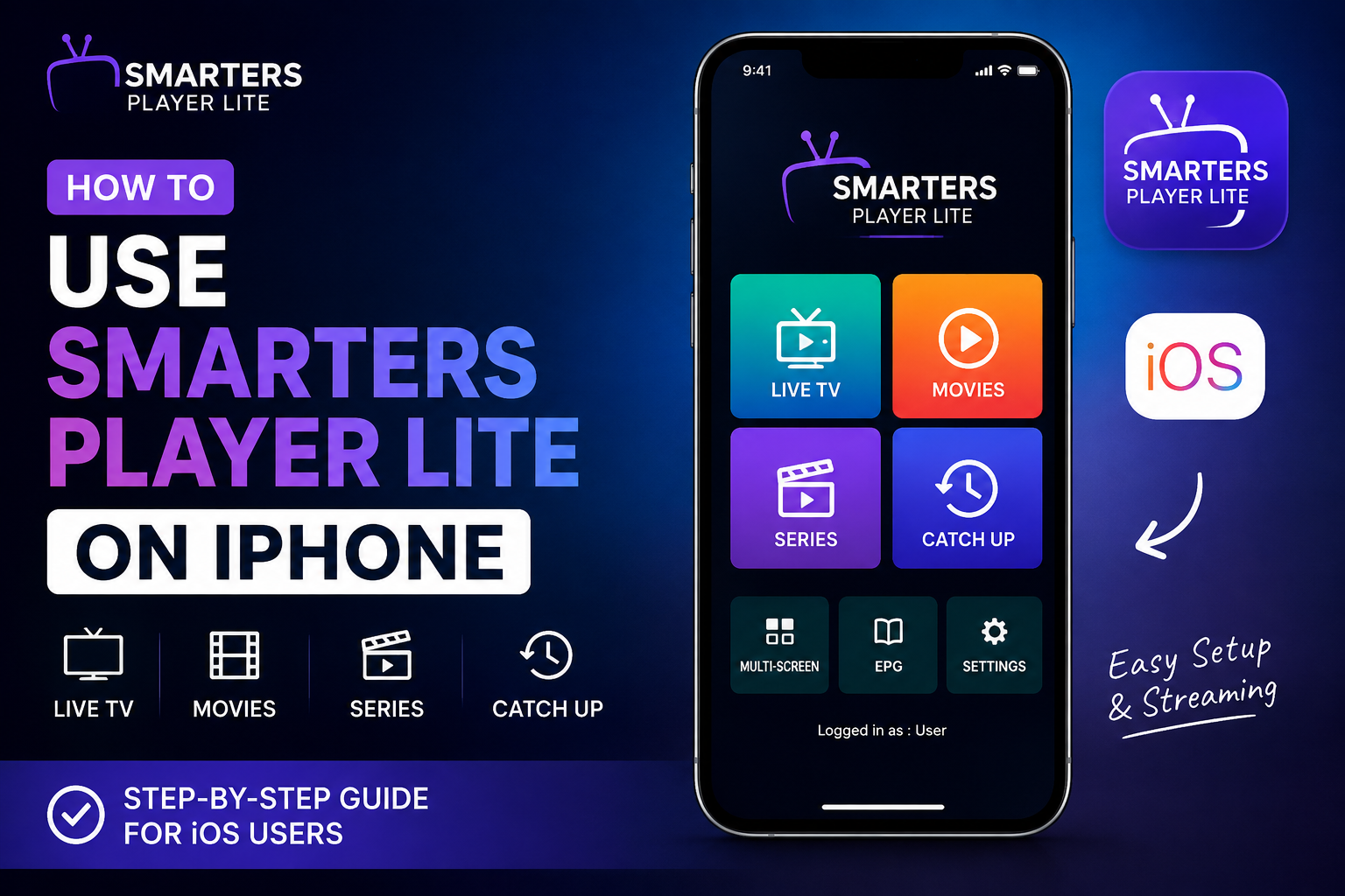 how to use smarters player lite on iphone